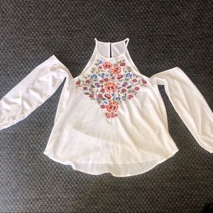 Off the shoulder embroidered blouse